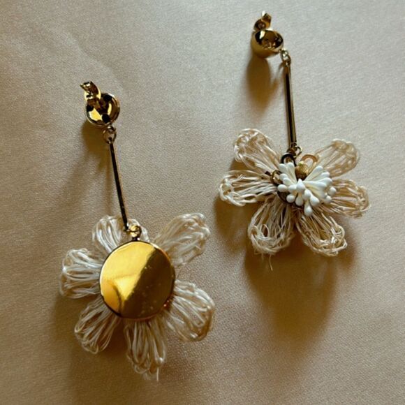 bohemian flower drop earrings A417 - Picture 3 of 4